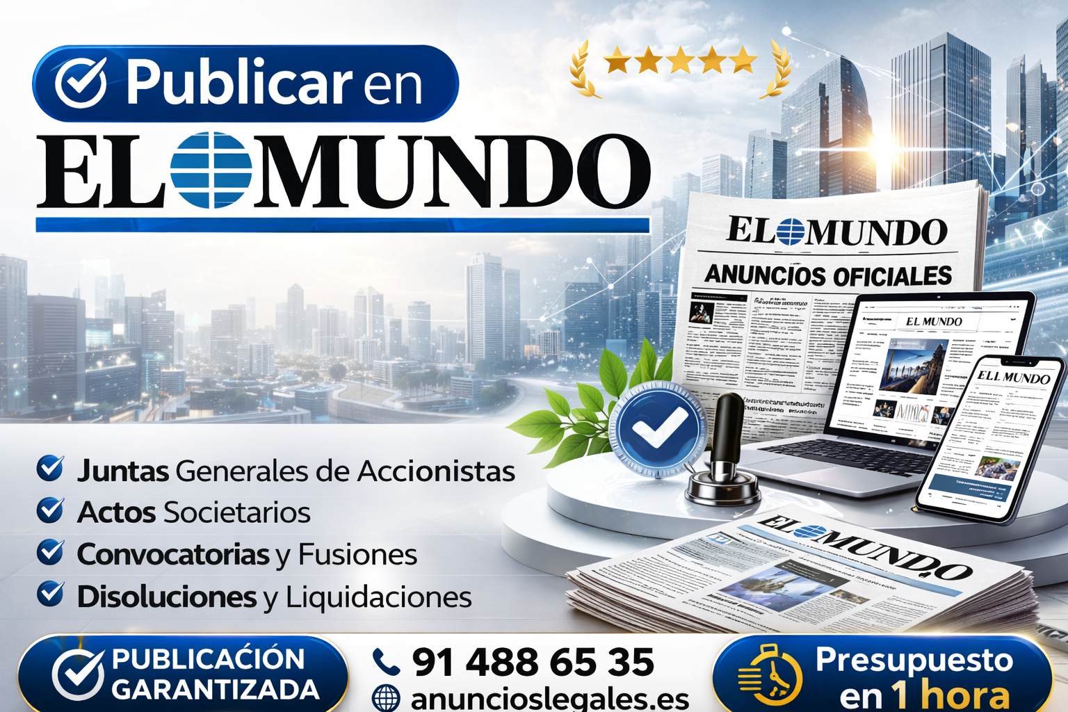 Publicar anuncios oficiales en El Mundo