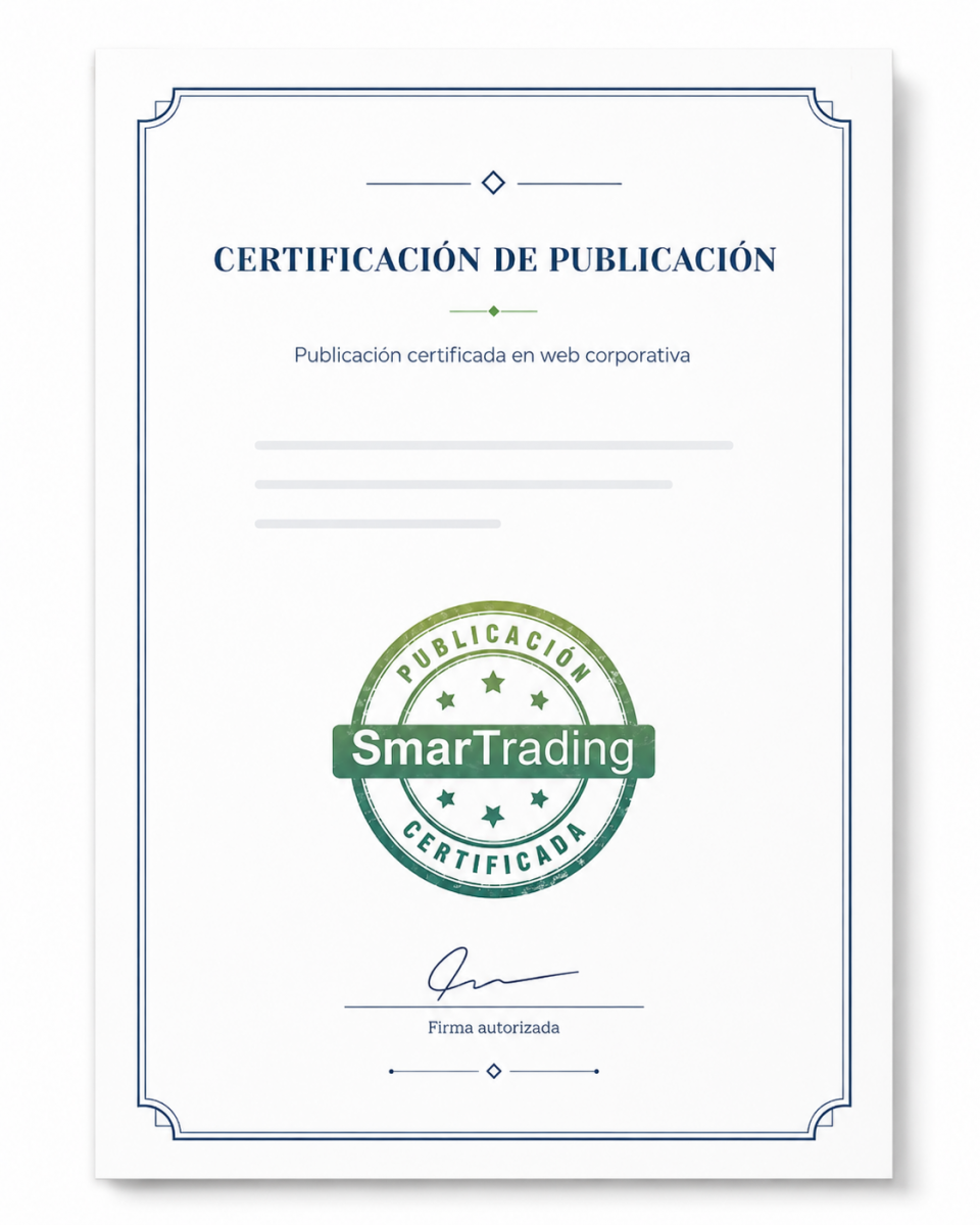 Certificación de publicación en página web corporativa
