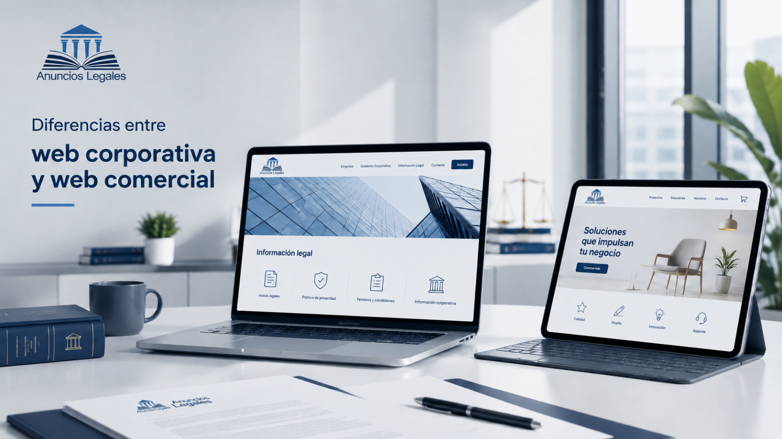 Web corporativa y web comercial: diferencias y funciones legales