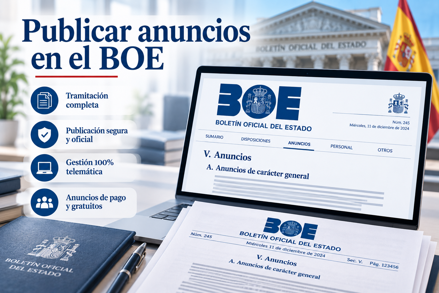 Publicar anuncios, edictos, resoluciones y sentencias judiciales en el BOE